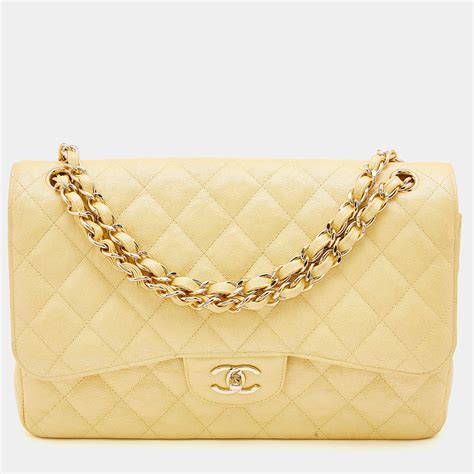 yellow chanel flap bag|chanel classic maxi flap bag.